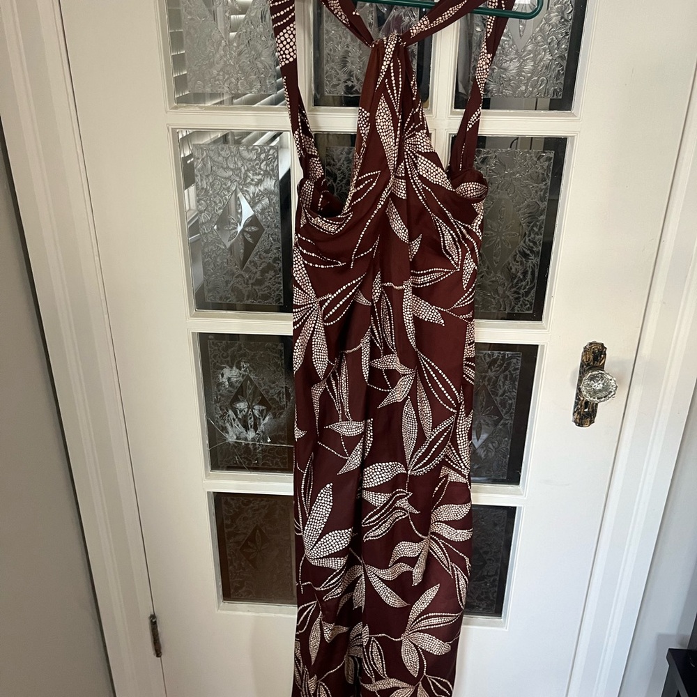 MNG Brown And White Floral Jumper | Wedding Guest | Size Small